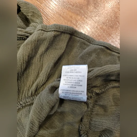 Soul Cake Cropped Olive Green Ruffled Cottagecore Button Up Y2K 90s Fairycore - Picture 15 of 15